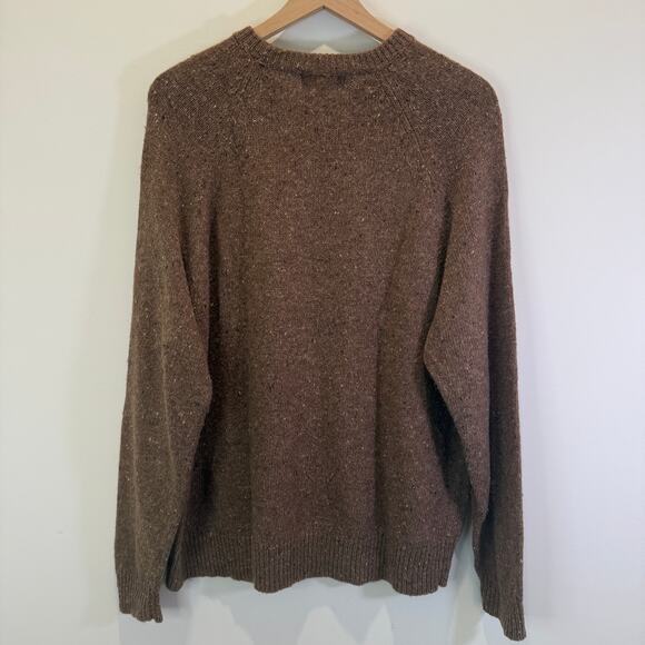 VTG Wool Crewneck Sweater Women's Large Chocolate Brown Jennifer Moore Loop Knit - Picture 2 of 10
